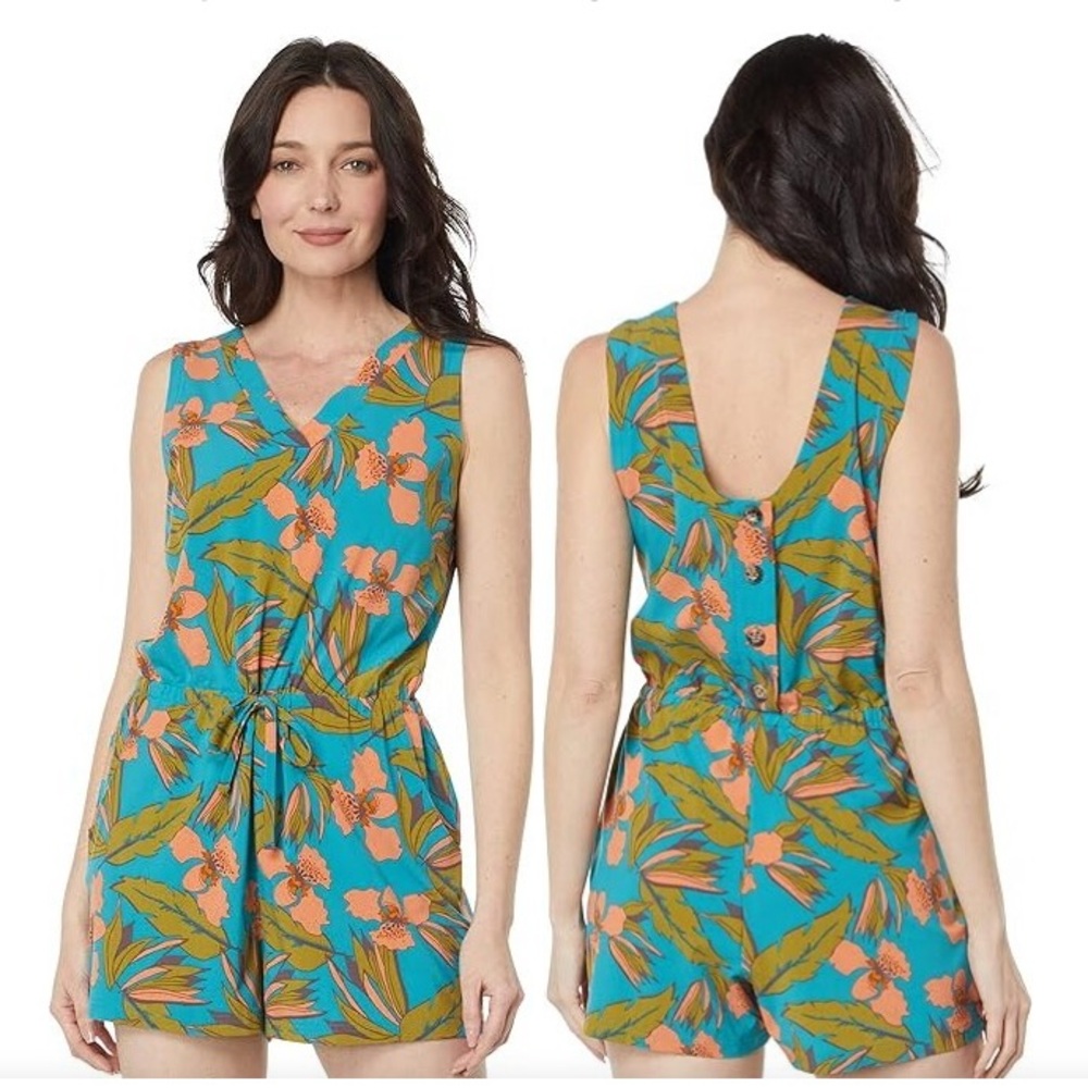 Toad&Co Sunkissed Liv Romper Curacao Aloha Print
